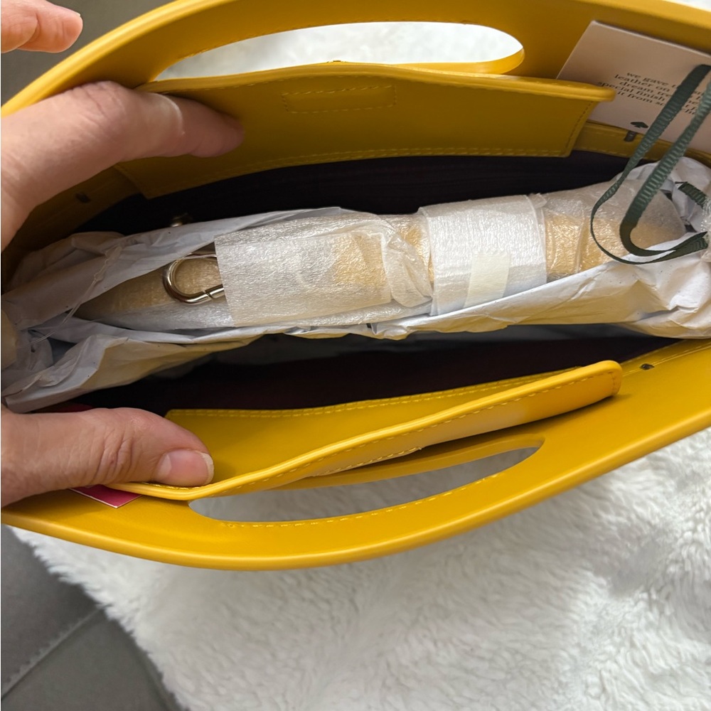 Kate Spade Mustard Woven Shoulder Bag - Picture 8 of 14